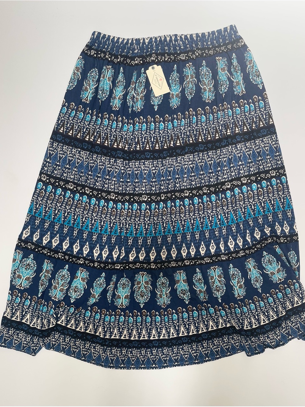 St. John’s Bay Boho Medallion Maxi Skirt Blue | NWT | Size Large